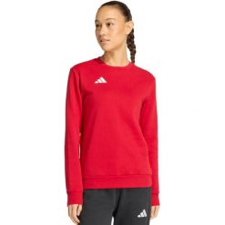 Bluza damska adidas Entrada 26 Sweat Top. Czerwone bluzy damskie Adidas, bez wzorów, z bawełny, bez kaptura. Za 134.99 zł.