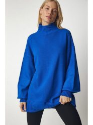 Happiness Istanbul Sweter w kolorze niebieskim rozmiar: onesize. Niebieskie swetry klasyczne damskie Happiness Istanbul, ze splotem, bez kołnierzyka. Za 82.05 zł.