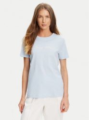 Tommy Hilfiger T-Shirt Script WW0WW45746 Błękitny Regular Fit. Niebieskie t-shirty damskie Tommy Hilfiger, l, bez wzorów, z bawełny, bez kołnierzyka. Za 109.99 zł.