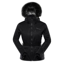 Kurtka damska narciarska softshell Alpine Pro Dowela. Czarne kurtki damskie Alpine Pro, na zimę, l, bez wzorów, z materiału, bez kaptura. Za 729.00 zł.