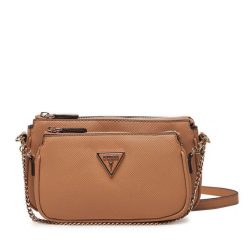 Torebka Guess. Brązowe listonoszki damskie Guess, z aplikacjami, bez dodatków. Za 329.99 zł.