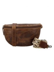 HIDE & STITCHES Skórzana saszetka w kolorze jasnobrązowym - 24 x 13 x 8 cm rozmiar: onesize. Brązowe nerki i saszetki damskie HIDE & STITCHES, bez wzorów, z materiału. Za 165.99 zł.