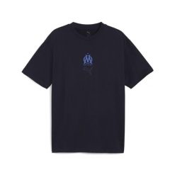 Koszulka unisex FtblEssentials Cellerator Olympique Marsylia PUMA. Niebieskie bluzki damskie Puma, bez wzorów, sportowe, bez kołnierzyka, bez ramiączek. Za 199.00 zł.