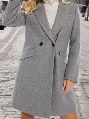 Klasyczny płaszcz - szary. Szare płaszcze damskie Sinsay, l, bez wzorów, bez kaptura. Za 119.99 zł.