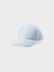 4F Czapka z daszkiem sherpa strapback damska - biała S. Białe czapki z daszkiem damskie 4F, na wiosnę, bez wzorów, z dzianiny. Za 39.99 zł.