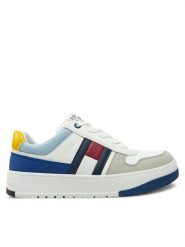 Tommy Hilfiger Sneakersy Flag Low Cut Lace-Up Sneaker T3X9-33863-1269 S Biały. Białe buty sportowe chłopięce Tommy Hilfiger, ze skóry, bez zapięcia. Za 259.99 zł.