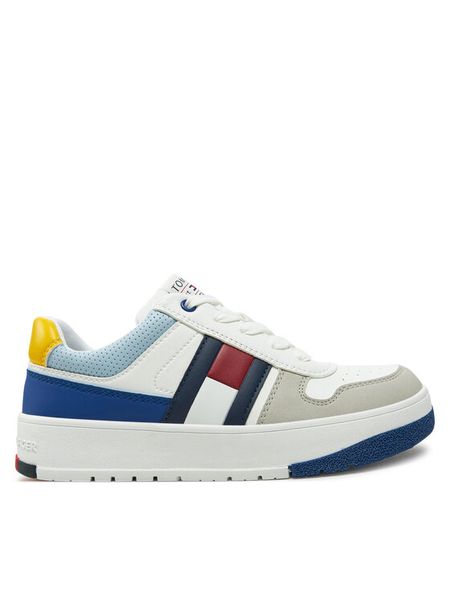 Tommy Hilfiger Sneakersy Flag Low Cut Lace-Up Sneaker T3X9-33863-1269 S Biały. Białe buty sportowe chłopięce Tommy Hilfiger, ze skóry, bez zapięcia. Za 229.99 zł.
