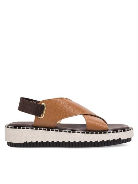 Badura Sandały BEKI-01W3-003 Brązowy. Brązowe sandały damskie Badura, bez wzorów, ze skóry, bez obcasa, na płaskiej podeszwie, bez zapięcia. Za 259.99 zł.