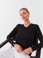 Guess Sweter W2YR31 Z2V62 Czarny Regular Fit. Czarne swetry klasyczne damskie Guess, m, z wiskozy, bez kołnierzyka. Za 222.14 zł.