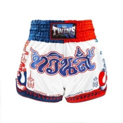 Szorty do boksu tajskiego Booster Fight Gear TTBL Yant. Białe spodenki sportowe damskie TWINS, m, bez wzorów, z materiału, na fitness i siłownię. Za 411.50 zł.