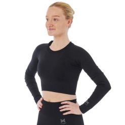 Xtreme Sportswear Crop Damski top sportowy z długim rękawem Czarny. Czarne koszulki sportowe damskie XTREME SOCKSWEAR, l, bez wzorów, bez ramiączek, na fitness i siłownię. Za 142.99 zł.