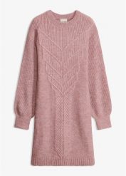 Sukienka dzianinowa. Czerwone sukienki damskie bonprix, bez wzorów, z dzianiny, bez ramiączek. Za 169.99 zł.