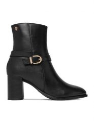 MEXX Botki EO-WI44-FARRAH-01 Czarny. Czarne botki damskie Mexx, ze skóry, bez obcasa, na słupku, bez zapięcia. Za 449.99 zł.