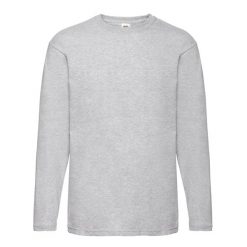 Koszulka Z Długim Rękawem Dla Dorosłych Unisex Valueweight. Szare bluzki damskie Fruit of the Loom, l, bez wzorów, sportowe, bez kołnierzyka, bez ramiączek. Za 48.99 zł.