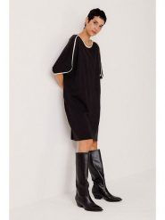 SKFK Sukienka "Geaxi" w kolorze czarnym rozmiar: S. Czarne sukienki damskie SKFK, bez wzorów, z bawełny, bez ramiączek. Za 173.99 zł.