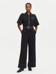 KARL LAGERFELD Kombinezon A3W13047 Czarny Regular Fit. Czarne sukienki damskie KARL LAGERFELD, bez wzorów, z bawełny, bez ramiączek. Za 979.99 zł.