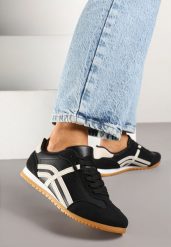 Czarne Sneakersy Typu Klasyczne Tenisówki Zdobione Przeszyciami Zardiva. Czarne obuwie sportowe damskie Renee, z jeansu, bez zapięcia, tenisowe. Za 69.99 zł.