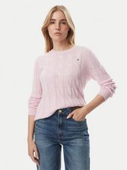 Tommy Hilfiger Sweter WW0WW43586 Różowy jasny Regular Fit. Czerwone swetry klasyczne damskie Tommy Hilfiger, m, z wełny, bez kołnierzyka. Za 551.99 zł.
