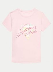 Guess T-Shirt J4GI23 K6YW4 Różowy Regular Fit. Czerwone koszulki i t-shirty dziewczęce Guess, z aplikacjami, z bawełny, bez kołnierzyka, bez ramiączek. Za 99.99 zł.