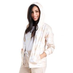 Bluza z kaptur na co dzień na siłownię. Brązowe bluzy damskie LEONE 1947 APPAREL, z dresówki, bez zapięcia, na fitness i siłownię. Za 273.65 zł.