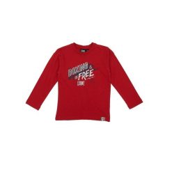 Koszulka z bawełna na outdoor na co dzień. Czerwone koszulki damskie LEONE 1947 APPAREL, bez wzorów, z bawełny, bez kołnierzyka, bez ramiączek. W wyprzedaży za 55.90 zł.