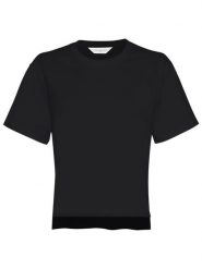 MOSS COPENHAGEN Koszulka "Reinike" w kolorze czarnym rozmiar: M/L. Czarne bluzki damskie Moss Copenhagen, l, bez wzorów, z bawełny, bez kołnierzyka, bez ramiączek. Za 122.96 zł.