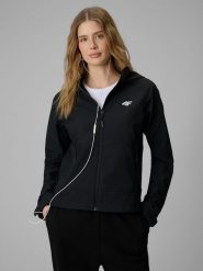 4F Kurtka softshell wiatroodporna membrana 5000 damska - czarna S. Czarne kurtki damskie 4F, s, bez wzorów, z softshellu, bez kaptura. Za 299.99 zł.