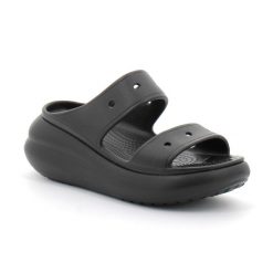 Klapki damskie na platformie Crocs CRUSH. Czarne klapki damskie Crocs, bez wzorów, bez obcasa, na platformie, bez zapięcia. W wyprzedaży za 199.00 zł.