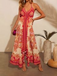 Tazga Sukienka w kolorze czerwono-kremowym rozmiar: 38. Brązowe sukienki damskie Tazga, bez wzorów, retro, bez ramiączek. Za 158.10 zł.