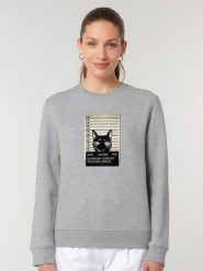 WOOOP Bluza "Kitty Mugshot" w kolorze szarym rozmiar: L. Szare bluzy damskie Wooop, l, bez wzorów, z bawełny, bez kaptura. Za 108.99 zł.