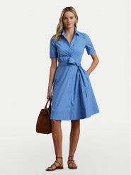 LAUREN RALPH LAUREN Sukienka koszulowa 200748950017 Niebieski Regular Fit. Niebieskie sukienki damskie Lauren Ralph Lauren, bez wzorów, z bawełny, bez ramiączek. Za 909.99 zł.
