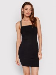Guess Sukienka dzianinowa Rashelle W2YK11 Z2XY0 Czarny Slim Fit. Czarne sukienki damskie Guess, z aplikacjami, z dzianiny, bez ramiączek. Za 819.99 zł.