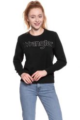 BLUZA WRANGLER DAMSKA CREW SWEAT BLACK W6079HY01 112130449. Czarne bluzy damskie Wrangler, xs, bez wzorów, z bawełny, bez kaptura. W wyprzedaży za 69.99 zł.