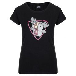 Damski bawełniany t-shirt Kilpi ALBION-W. Czarne t-shirty damskie Kilpi, xs, bez wzorów, z bawełny, bez kołnierzyka. Za 60.57 zł.