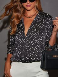 Milan Kiss Koszula w kolorze czarnym rozmiar: M. Czarne koszule damskie Milan Kiss, m, bez wzorów, bez kołnierzyka, bez ramiączek. Za 187.52 zł.