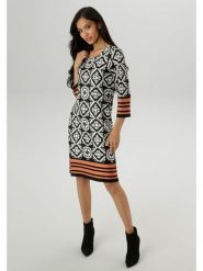 Aniston Sukienka w kolorze czarno-białym rozmiar: 48. Białe sukienki damskie Aniston, bez wzorów, bez ramiączek. Za 91.45 zł.