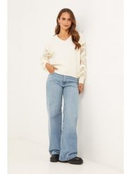 Soft Cashmere Sweter w kolorze kremowym rozmiar: 34/36. Brązowe swetry klasyczne damskie Soft Cashmere, bez kołnierzyka. Za 152.99 zł.