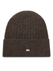 Tommy Hilfiger Czapka Th Cable Enamel Flag AW0AW17776 Brązowy. Brązowe czapki damskie Tommy Hilfiger, na zimę, bez wzorów, z materiału. Za 259.99 zł.