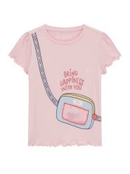 Guess T-Shirt K6GI06 K6YW4 Różowy Regular Fit. Czerwone koszulki i t-shirty dziewczęce Guess, z aplikacjami, z bawełny, bez kołnierzyka, bez ramiączek. Za 119.99 zł.