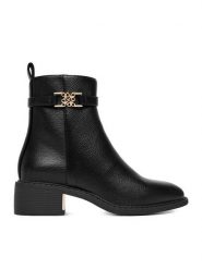 Nine West Botki CEO-GAJDA-01 Czarny. Czarne botki damskie Nine West, z materiału, bez obcasa, na płaskiej podeszwie, bez zapięcia. Za 279.99 zł.