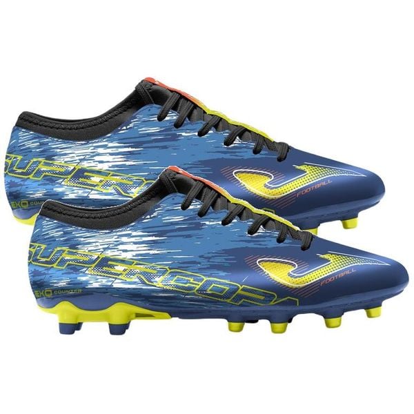 Buty piłkarskie korki Joma Supercopa treningowe lanki ze skarpetą FG. Niebieskie obuwie sportowe damskie Joma, bez zapięcia, do piłki nożnej. W wyprzedaży za 230.95 zł.