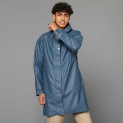 Parka na rower miejski Btwin 540 unisex przeciwdeszczowa. Niebieskie parki damskie B'TWIN, s, z materiału, bez kaptura. Za 339.99 zł.