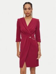 Rinascimento Sukienka koktajlowa CFC0019592002 Bordowy Regular Fit. Czerwone sukienki damskie Rinascimento, bez wzorów, z syntetyku, wizytowe, bez ramiączek. Za 519.99 zł.