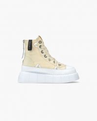 INUIKII MATILDA CANVAS HIGH Sneakersy damskie. Brązowe obuwie sportowe damskie Inuikii, z gumy, przed kolano, bez zapięcia, trekkingowe. W wyprzedaży za 681.45 zł.
