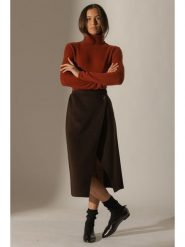 Perfect Cashmere Kaszmirowy golf w kolorze ceglanym rozmiar: XXL. Czerwone golfy damskie Perfect Cashmere, xxl, bez wzorów, z kaszmiru, bez ramiączek. Za 347.99 zł.