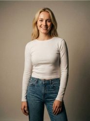 Koszulka z długim rękawem basic - biały. Białe koszulki damskie Sinsay, l, bez wzorów, bez kołnierzyka, bez ramiączek. Za 19.99 zł.