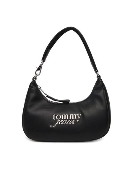 Tommy Jeans Torebka Tjw Bold Script Shoulder Bag AW0AW17895 Czarny. Czarne torebki klasyczne damskie Tommy Jeans, z jeansu, bez dodatków. Za 229.99 zł.