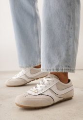 Beżowe Zamszowe Sneakersy w Stylu Kultowych Tenisówek Sorisana. Brązowe obuwie sportowe damskie Born2be, z jeansu, bez zapięcia, tenisowe. Za 199.99 zł.