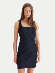 Calvin Klein Sukienka codzienna Sculpt LV047F793G Granatowy Slim Fit. Niebieskie sukienki damskie Calvin Klein, bez wzorów, z syntetyku, bez ramiączek. Za 529.99 zł.