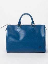 Louis Vuitton Skórzana torebka w kolorze niebieskim - 27 x 19 x 15 cm rozmiar: onesize. Niebieskie torebki klasyczne damskie Louis Vuitton, z materiału, bez dodatków. Za 3,588.99 zł.